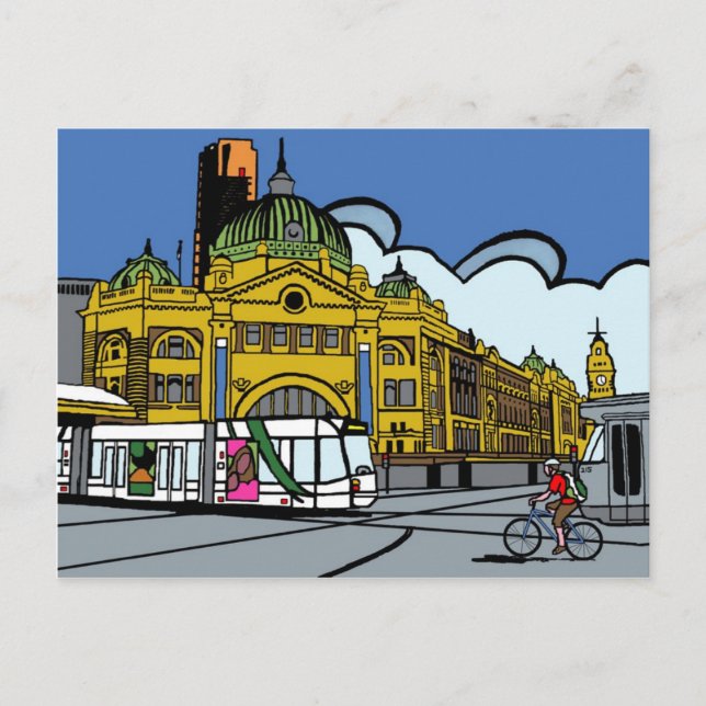 Station Flinders Street Postkarte (Vorderseite)