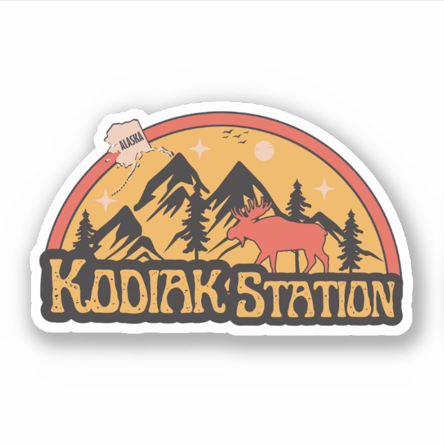 Station Kodiak, Autocollant Alaska (Devant)