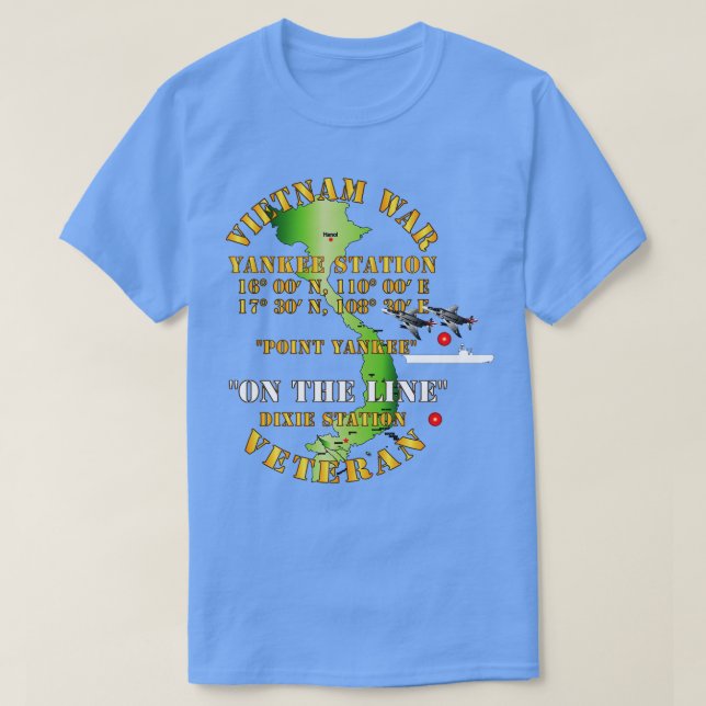 Station Navy Vietnam Combat Vet Yankee T-Shirt (Design vorne)