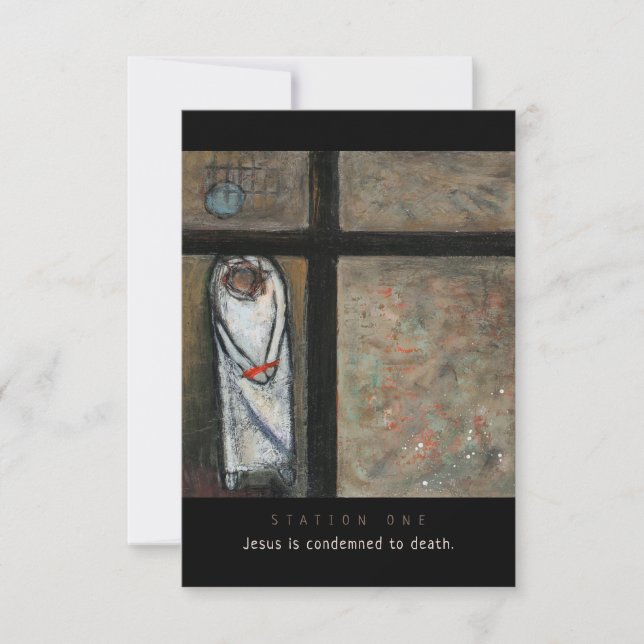Station Un, Jésus Condamne La Carte De Prière (Devant)