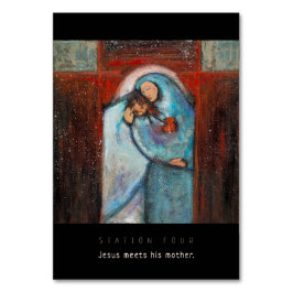 Station Vier, Jesus trifft Mutter Gebet-Karte Tischnummer