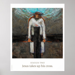 Station Zwei: Jesus nimmt sein Kreuz auf. Poster