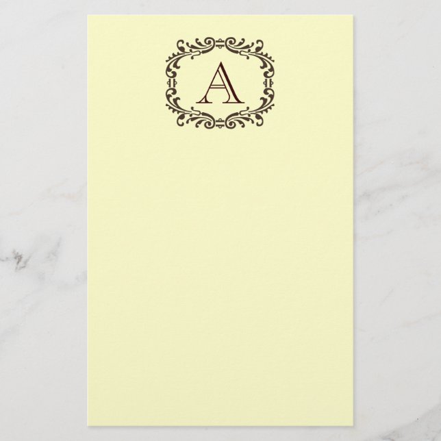 Stationär anpassbare Monogramm Briefpapier (Vorderseite)