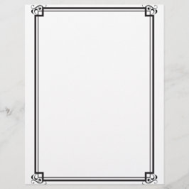 Stationäre, einfache schwarze Grenze Briefbogen