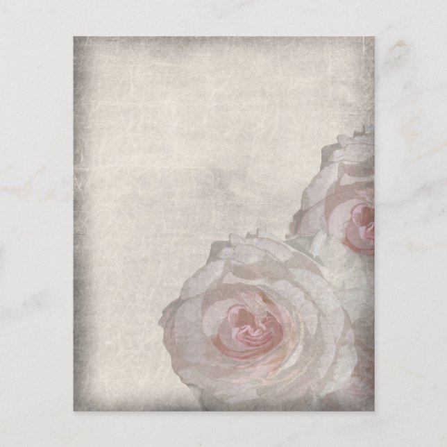 Stationäre Rose Cream Pink Elegantes zartes Papier (Vorderseite)