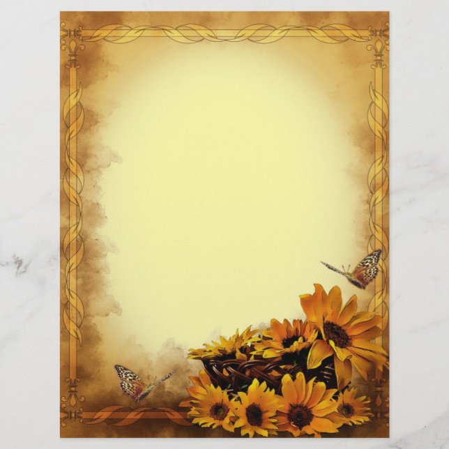 Stationäre Schmetterlinge und Sonnenblumen (Vorderseite)