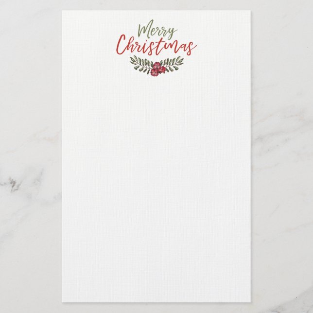 Stationäre Seite des WeihnachtsblumenKranz-| Briefpapier (Vorderseite)