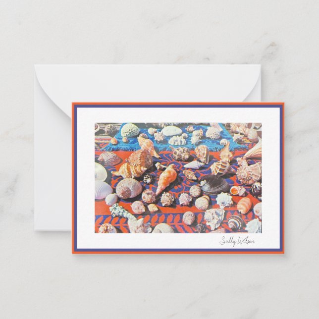 Stationäre Vintage Muscheln Mitteilungskarte (Vorderseite)