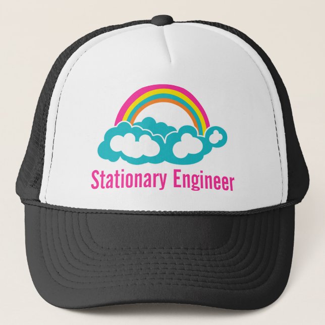 Stationärer Cloud-Regenbogen Truckerkappe (Vorderseite)