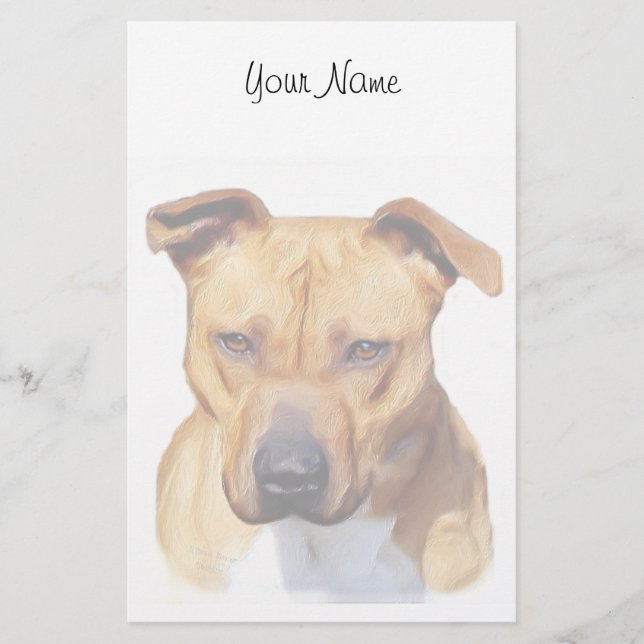 stationärer Pitbull Briefpapier (Vorderseite)