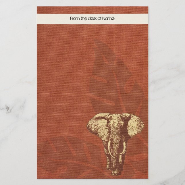 Stationärer Safari-Elefant Briefpapier (Vorderseite)