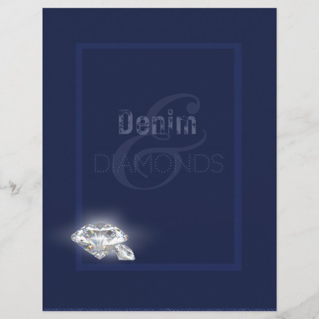 Stationäres Papier für Denim & Diamanten. (Vorderseite)