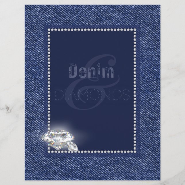Stationäres Papier für Denim & Diamanten. (Vorderseite)
