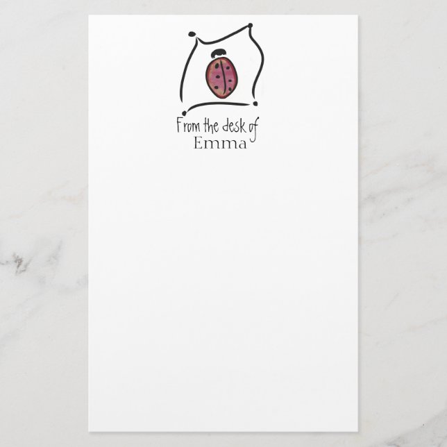 Stationäres personalisiertes des Marienkäfers der Briefpapier (Vorderseite)