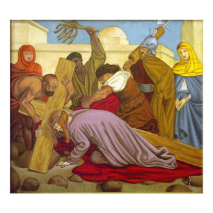 Stationen der Jesus-Fälle des Kreuz-9 das dritte Fotodruck