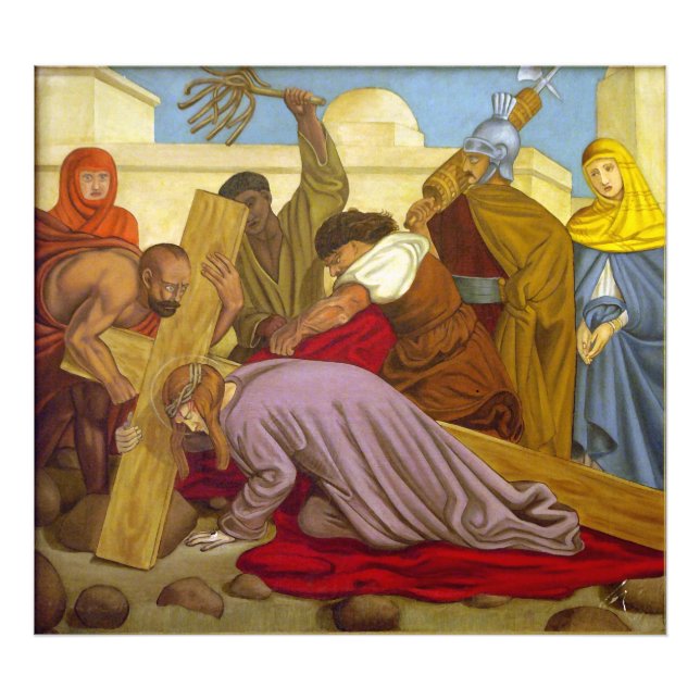 Stationen des Kreuzes 9 Jesus fällt das dritte Mal Fotodruck (Vorne)