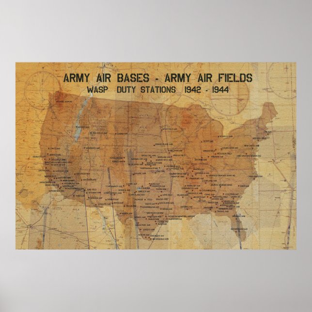 STATIONEN DES WASP, 1942-1944 36'x24" Poster (Vorne)