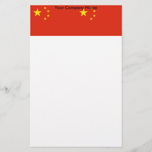 Stationerie mit Flagge für China Briefpapier (Vorderseite)