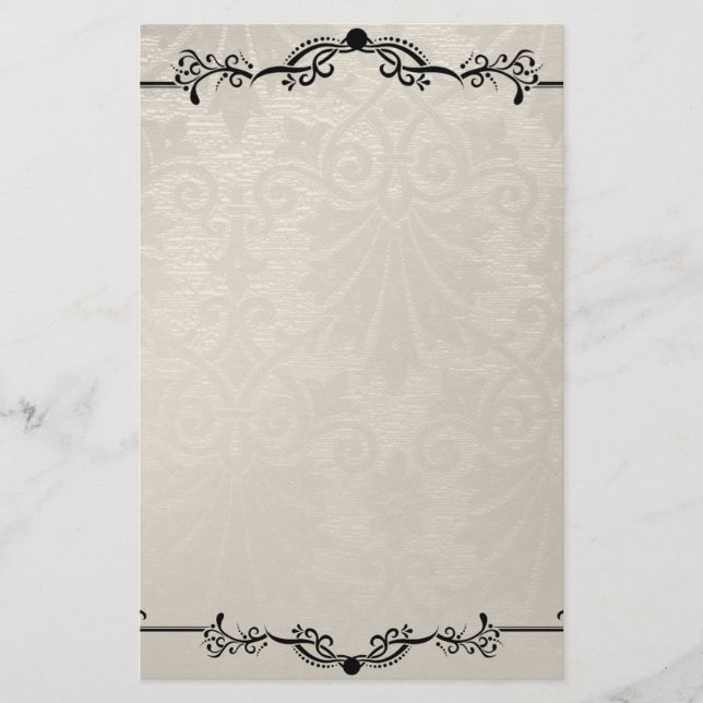 Stationery Alte Papiercreme schwarz Briefpapier (Vorderseite)