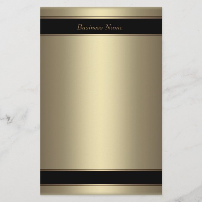 Stationery Beige Metal Black Bronze Briefpapier (Vorderseite)