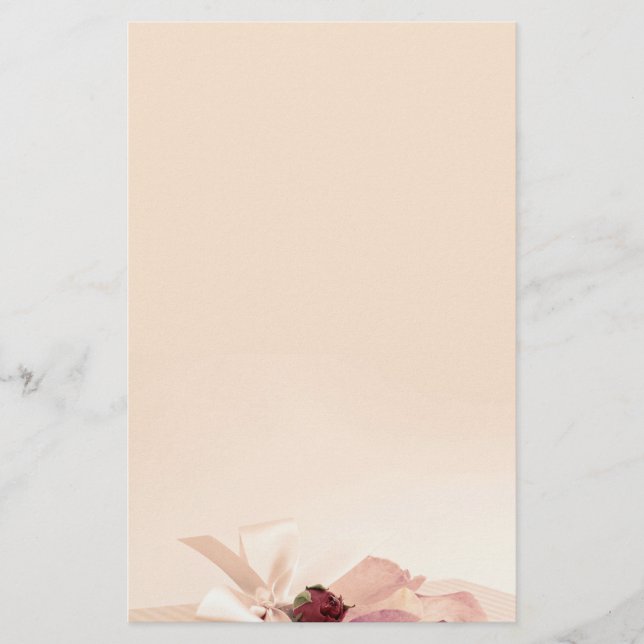 stationery beige rose paper briefpapier (Vorderseite)