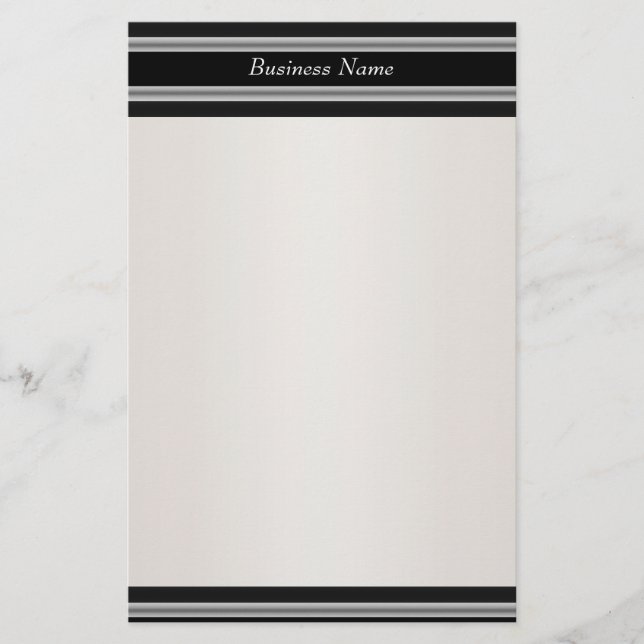 Stationery Black Cream White Briefpapier (Vorderseite)
