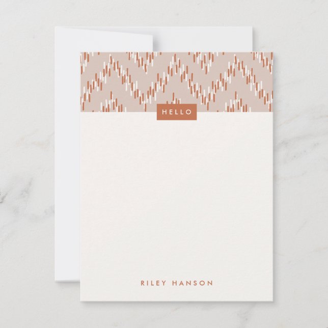 Stationery Dashing Boho Ikat Zig Zag - Rost (Vorderseite)