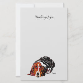 Stationery : Denken Sie an Sie / Basset Hound Briefpapier