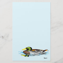 Stationery Duck in einem Teich Briefpapier
