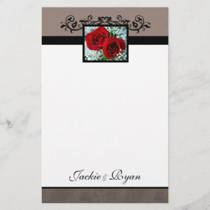 Stationery Formal Rote Rosen Liebe Herz Briefpapier