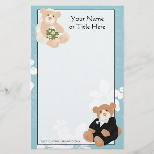 Stationery für Brillen und Groom Teddy Bears Briefpapier