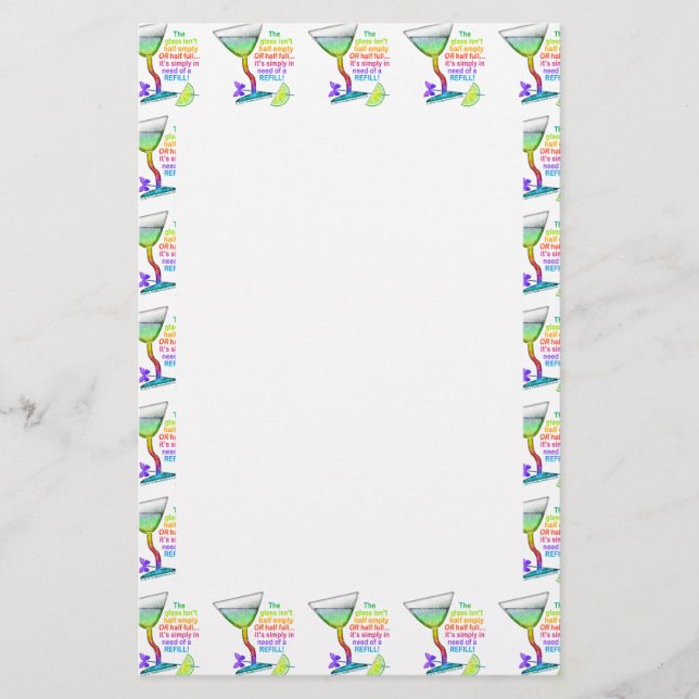 STATIONERY - GLAS HALB VOLL BRIEFPAPIER (Vorderseite)