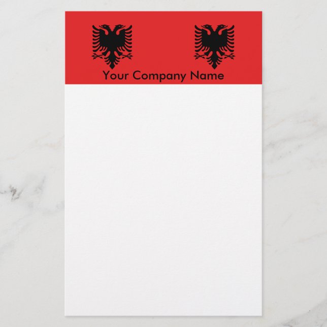Stationery mit der Flagge Albaniens Briefpapier (Vorderseite)