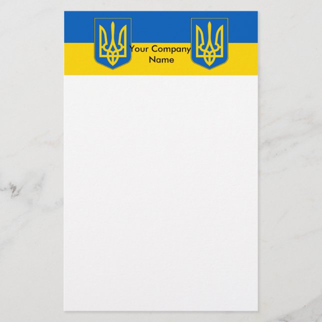 Stationery mit der Flagge der Ukraine Briefpapier (Vorderseite)