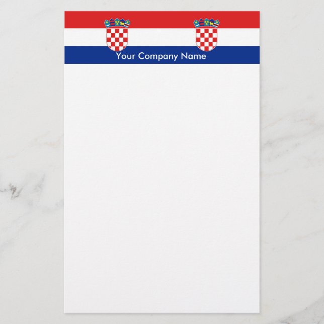 Stationery mit der Flagge Kroatiens Briefpapier (Vorderseite)