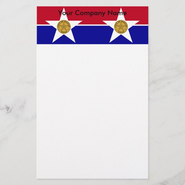 Stationery mit der Flagge von Dallas, USA Briefpapier (Vorderseite)