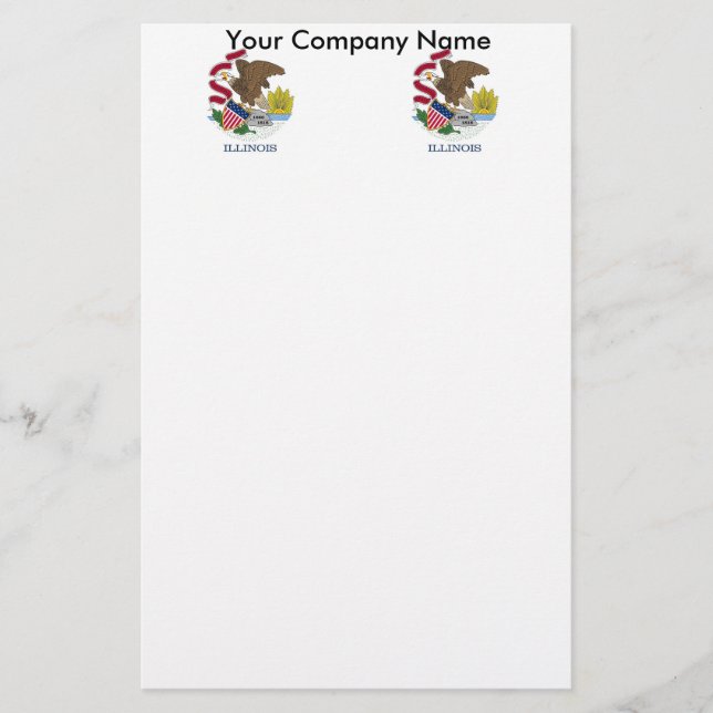 Stationery mit der Flagge von Illinois Briefpapier (Vorderseite)