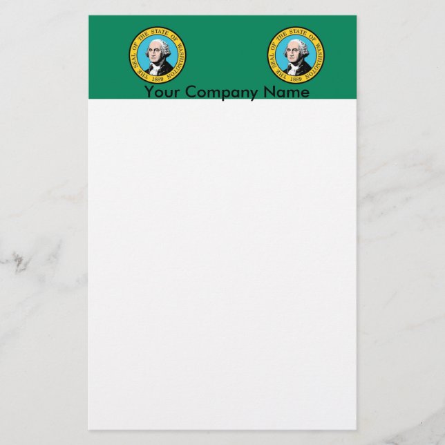 Stationery mit der Flagge von Washington Briefpapier (Vorderseite)