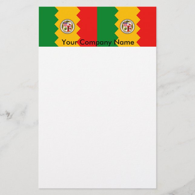 Stationery mit Flag Los Angeles, Kalifornien Briefpapier (Vorderseite)