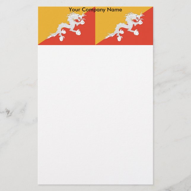 Stationery mit Flagge Bhutans Briefpapier (Vorderseite)
