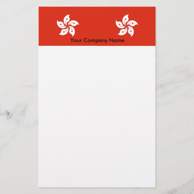 Stationery mit Flagge Hongkongs, China Briefpapier (Vorderseite)