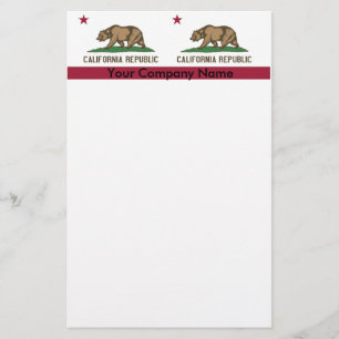 Stationery mit Flagge in Kalifornien Briefpapier