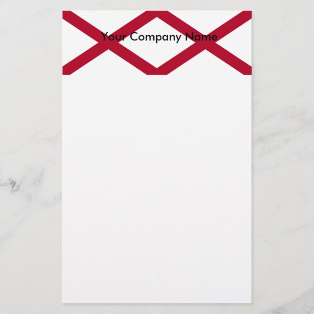 Stationery mit Flagge von Alabama Briefpapier (Vorderseite)