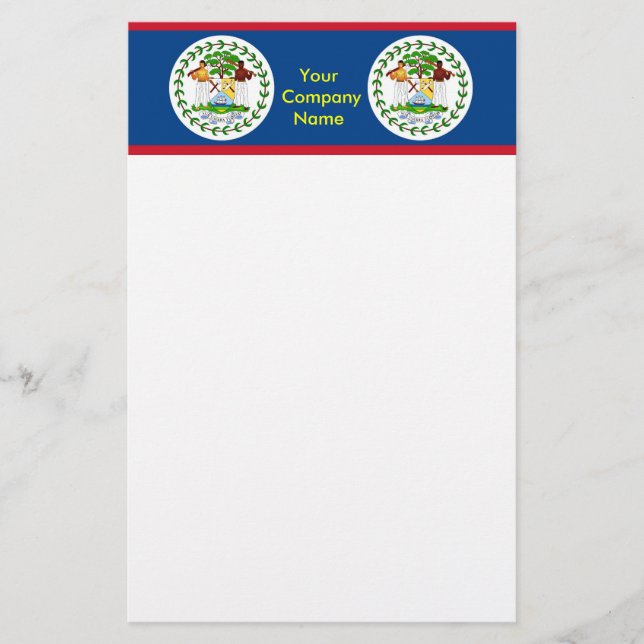 Stationery mit Flagge von Belize Briefpapier (Vorderseite)