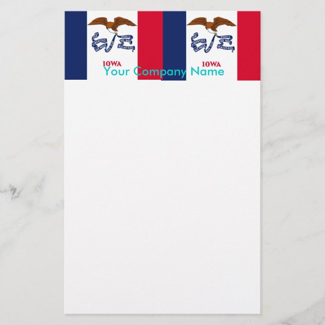 Stationery mit Flagge von Iowa Briefpapier (Vorderseite)