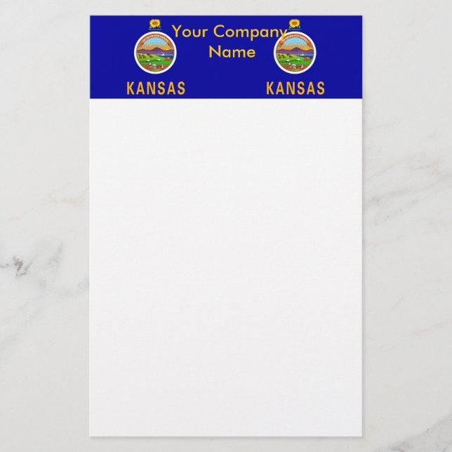 Stationery mit Flagge von Kansas Briefpapier (Vorderseite)