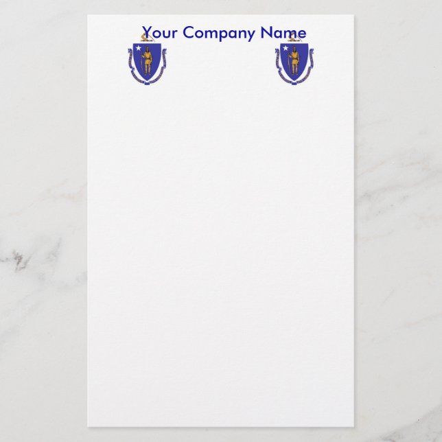 Stationery mit Flagge von Massachuttes Briefpapier (Vorderseite)