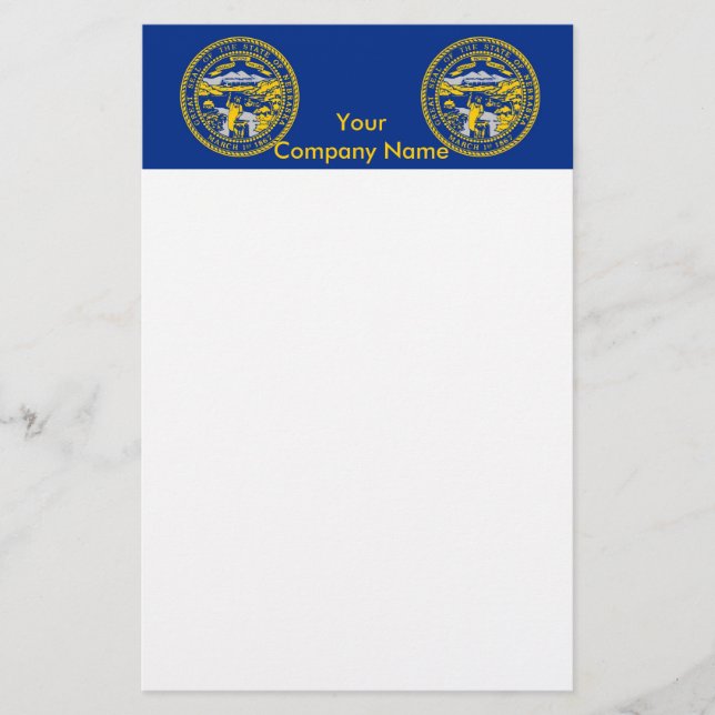 Stationery mit Flagge von Nebraska Briefpapier (Vorderseite)
