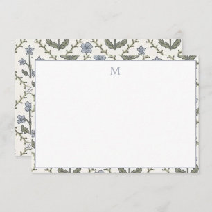 Stationery-Mitteilungskarten Blau- und Grünes Blum Mitteilungskarte