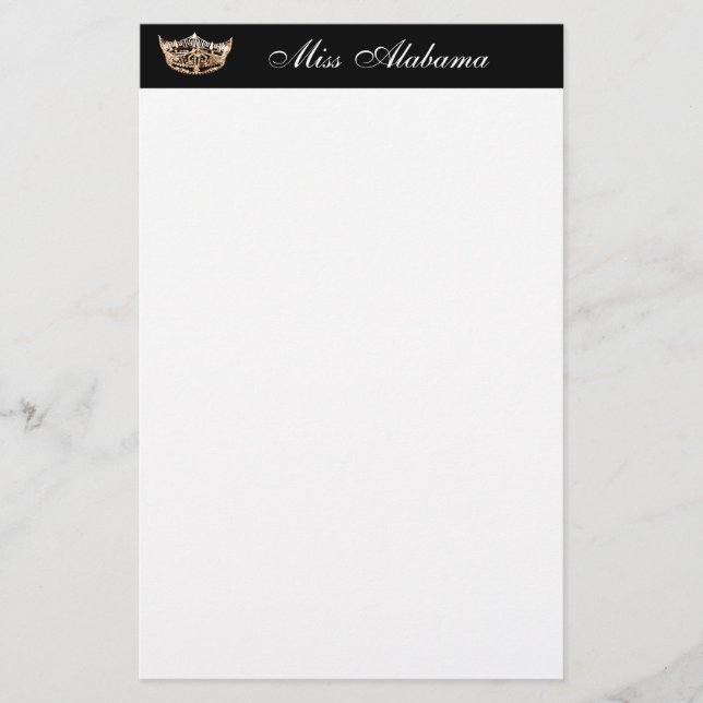 Stationery Paper Pageant Crown & Title Briefpapier (Vorderseite)